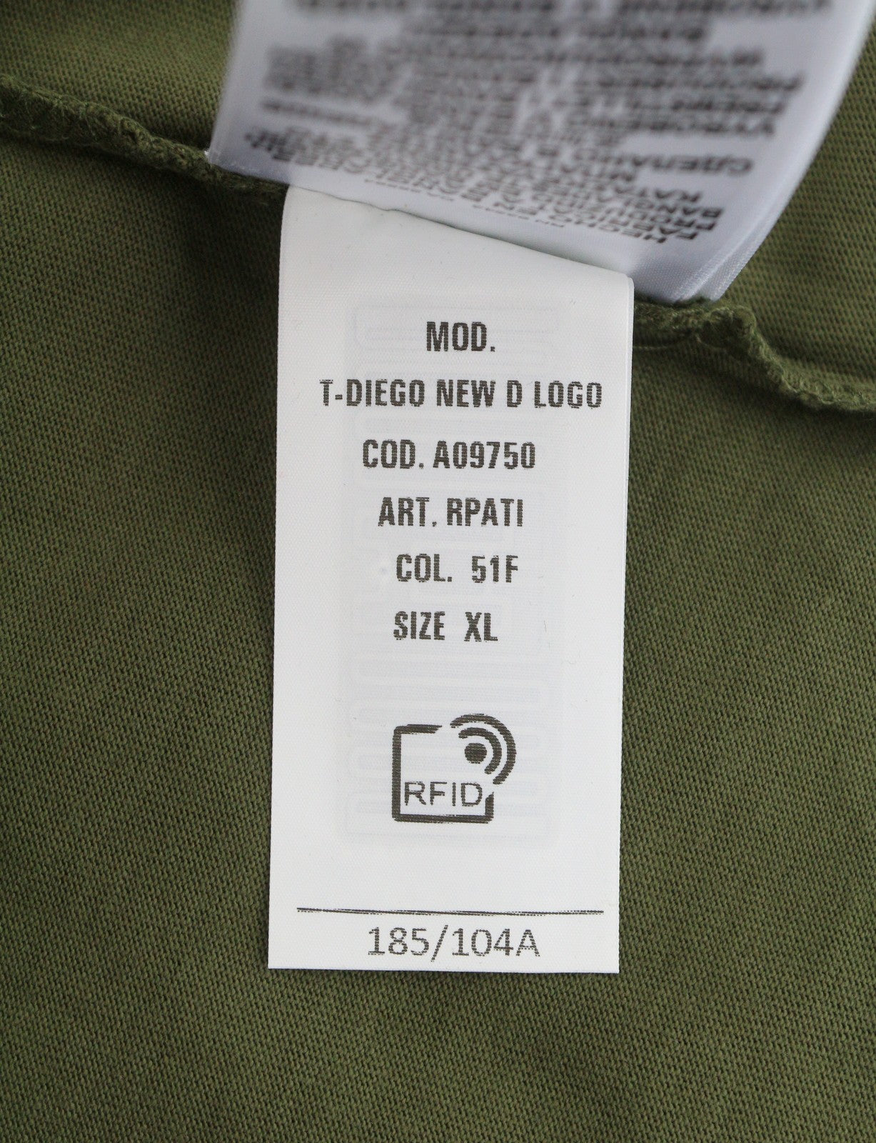 Diesel T-diego New D Logo Men T-shirtkhaki Green Cotton Tricot Short Sleeve