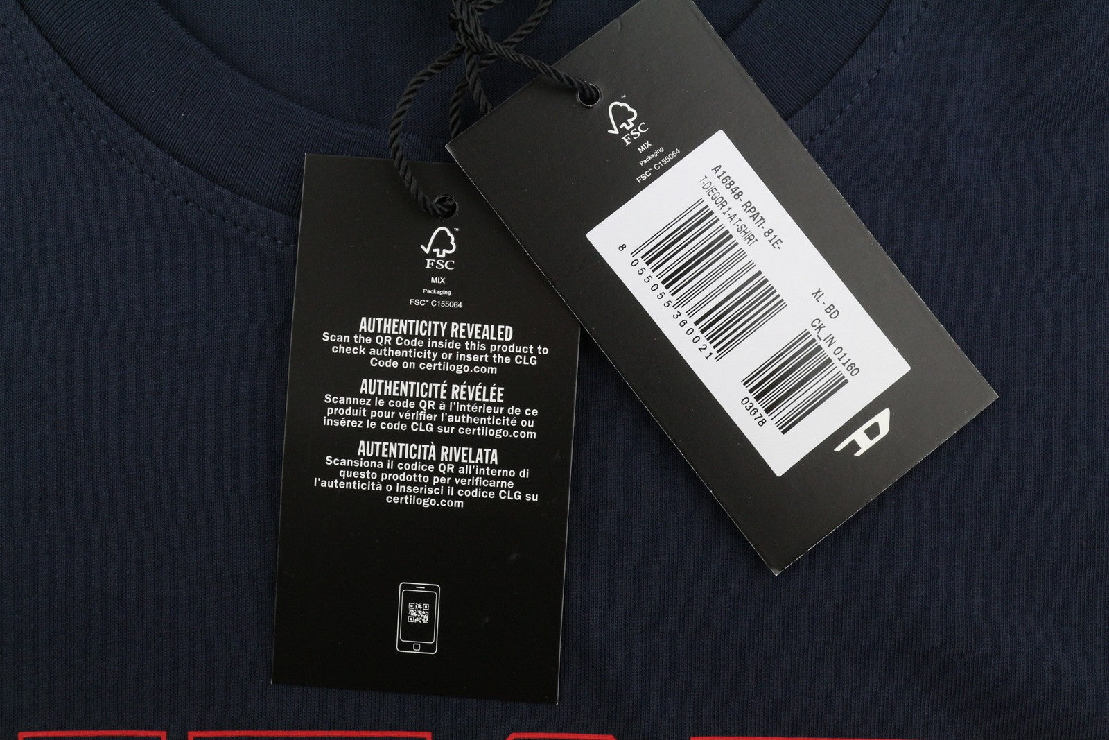 Diesel T-diegor 1-a Men T-shirtblue Cotton Tricot Crew Neck Short Sleeve