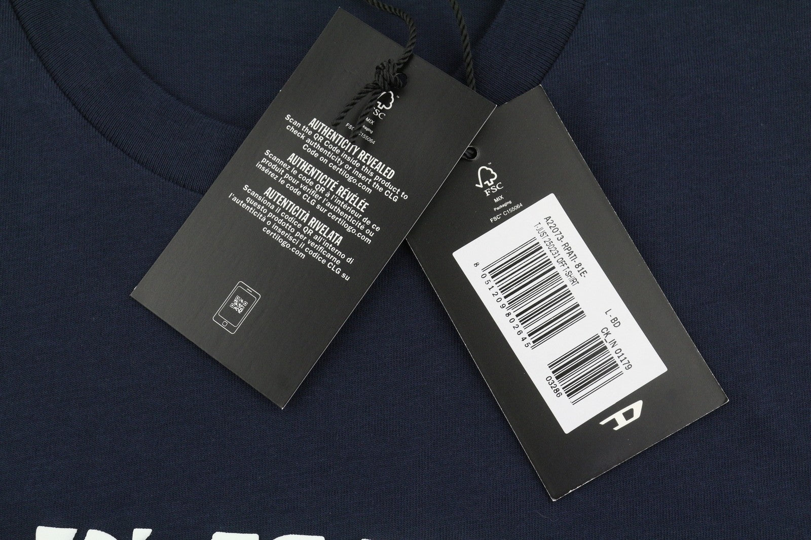 Diesel T-just 250231 Off Men T-shirtblue Cotton Tricot Crew Neck Short Sleeve