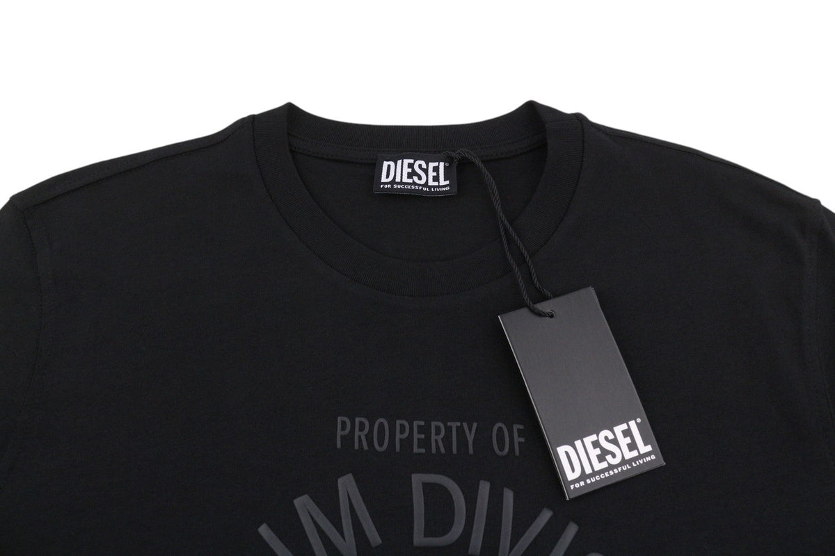 Diesel T-just-e17-out Men T-shirtblack Cotton Tricot Crew Neck Short Sleeve