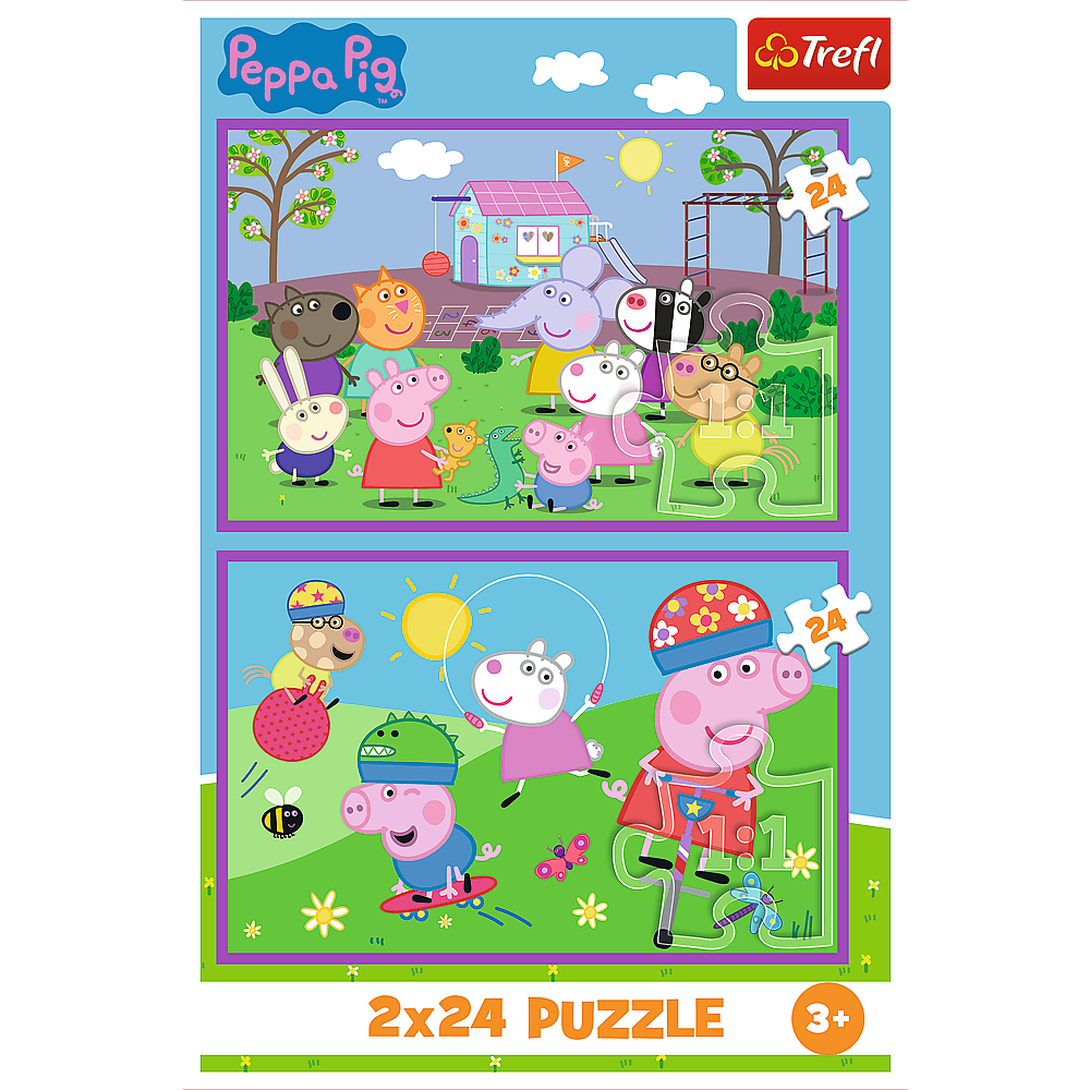 Puzzle - 2x24 - Peppa On The Playground - Peppa Pig 34435