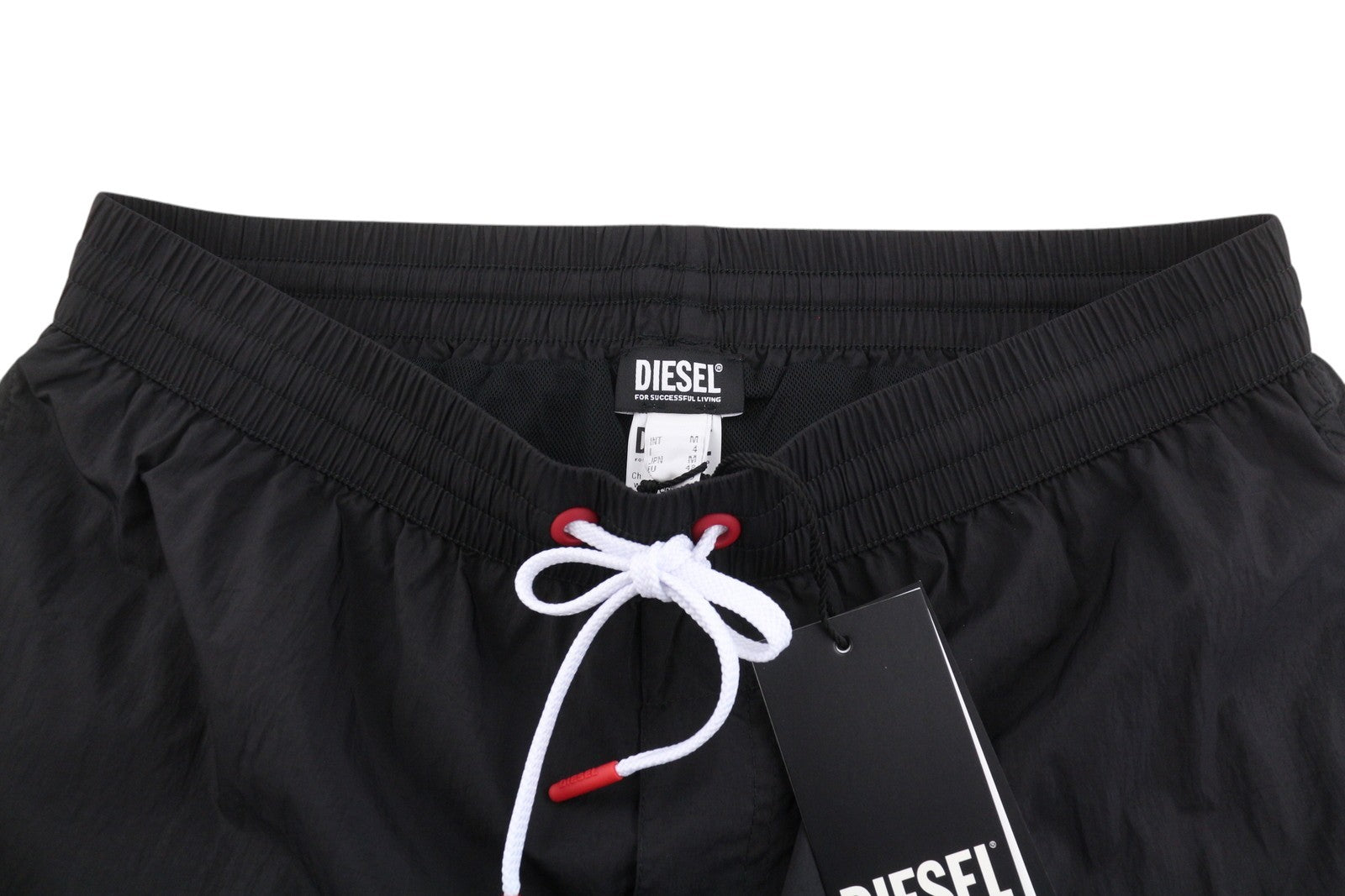Diesel Bmbx-nico-patch Men Swimwearblack Elastic Drawstring Waist Beach