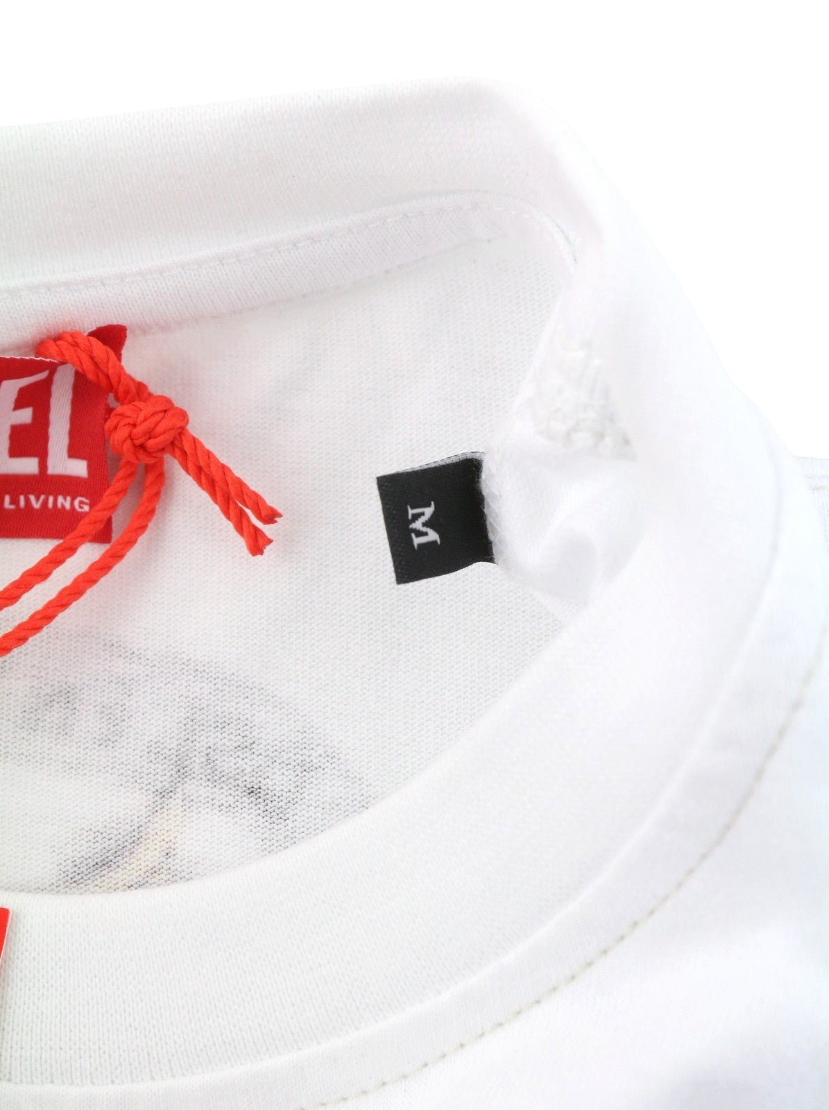 Diesel T-boxt-q14 Men T-shirtwhite Patterned Cotton Tricot Short Sleeve