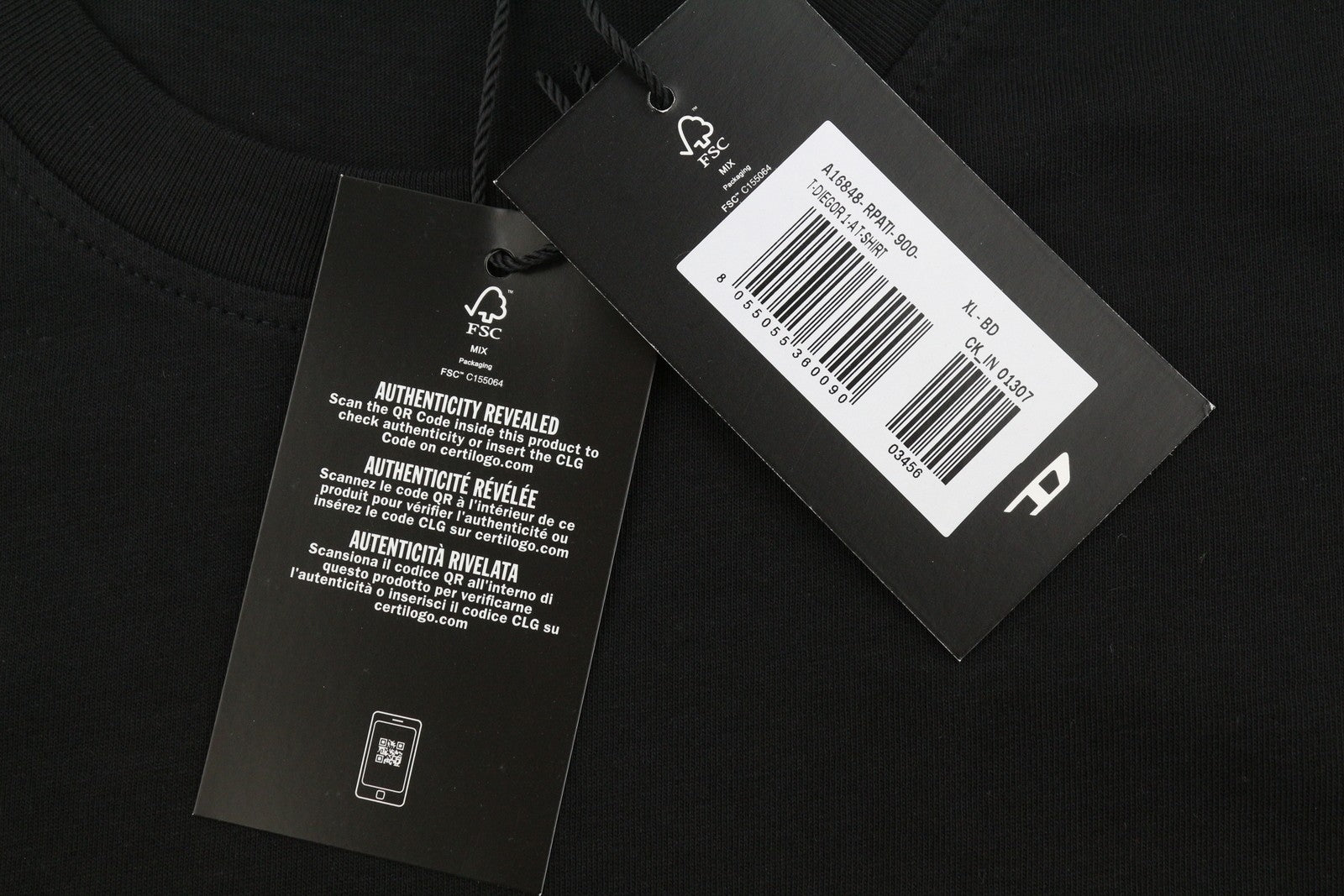 Diesel T-diegor 1-a Men T-shirtblack Cotton Tricot Crew Neck Short Sleeve