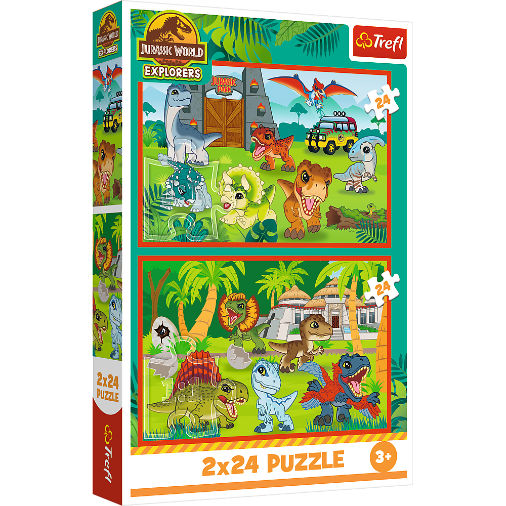 Puzzle - 2x24 - Small Dinosaurs - Universal Jurassic World Trefl 34437