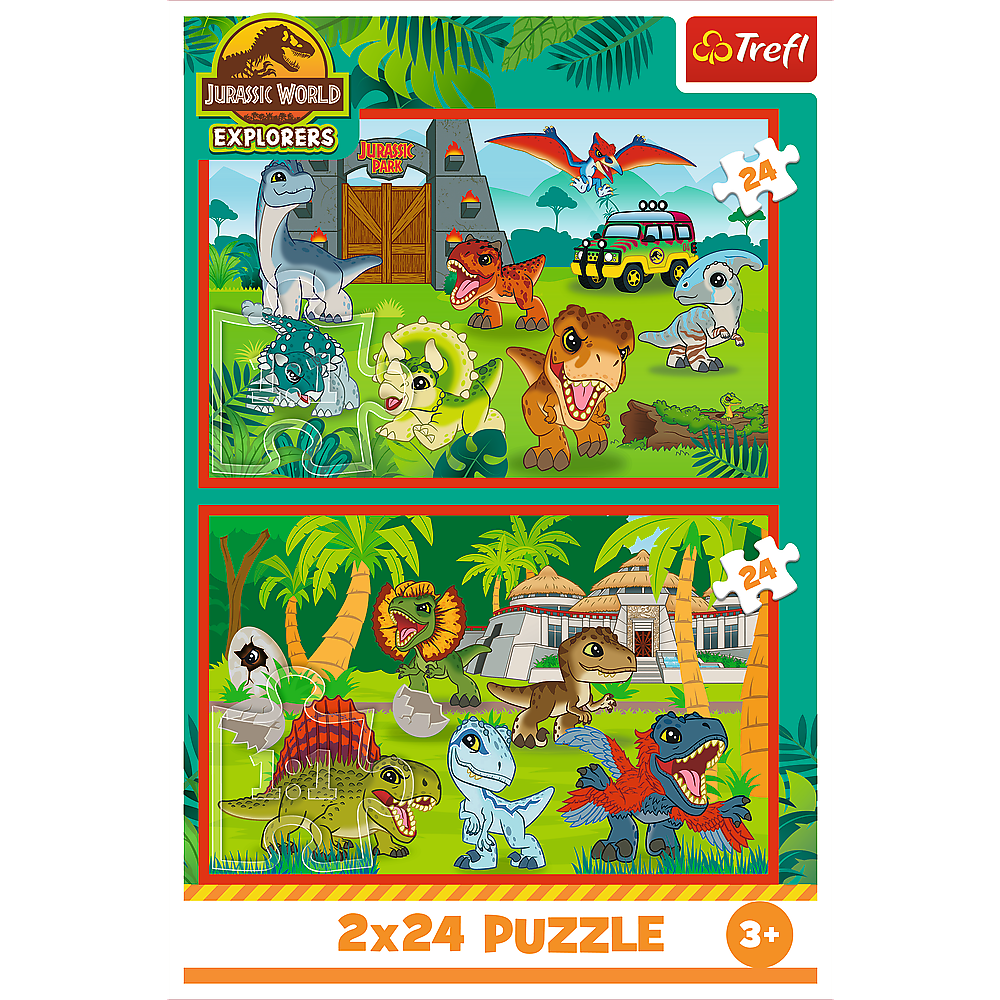Puzzle - 2x24 - Small Dinosaurs - Universal Jurassic World Trefl 34437