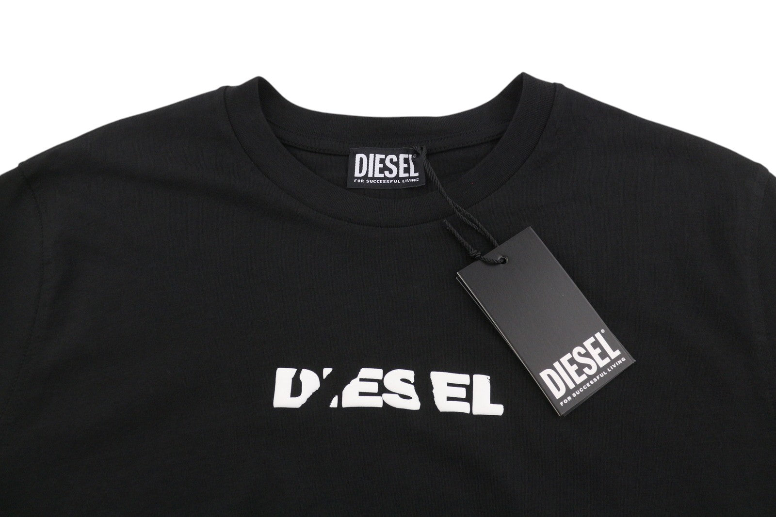 Diesel T-just 250231 Off Men T-shirtblack Cotton Tricot Crew Short Sleeve