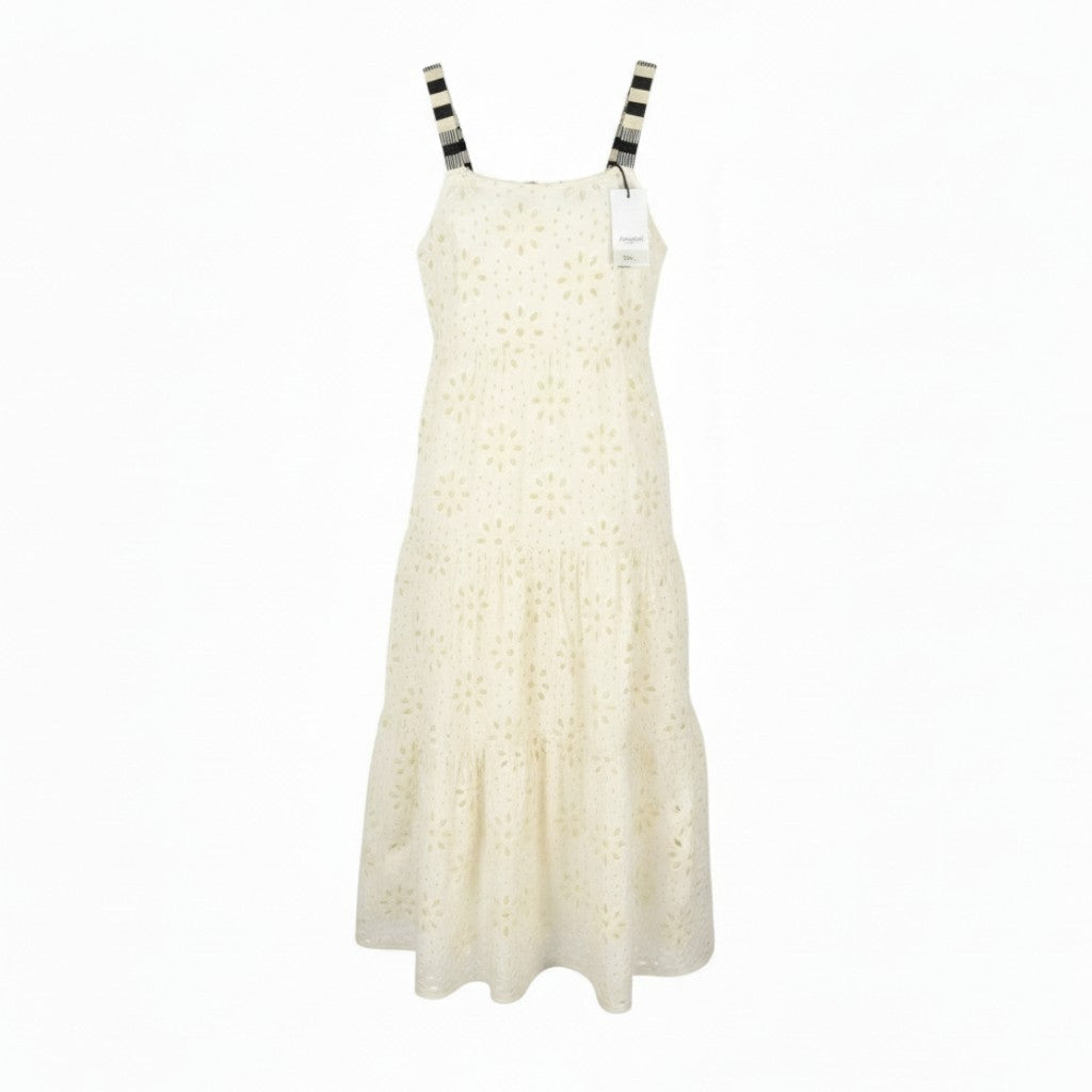 Desigual Vest Leah Kvinder Dressoff Hvid Glitter Pailletter Ærmeløs Midi
