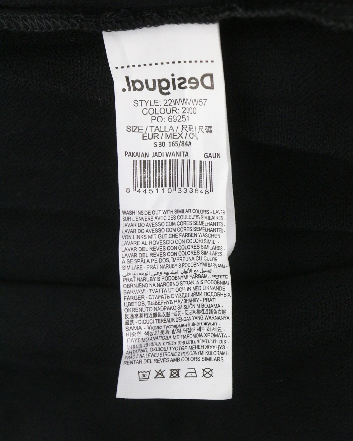 Desigual Chaleco Marian Mujer Vestidonegro Estampado Extragrande Mangas 3/4