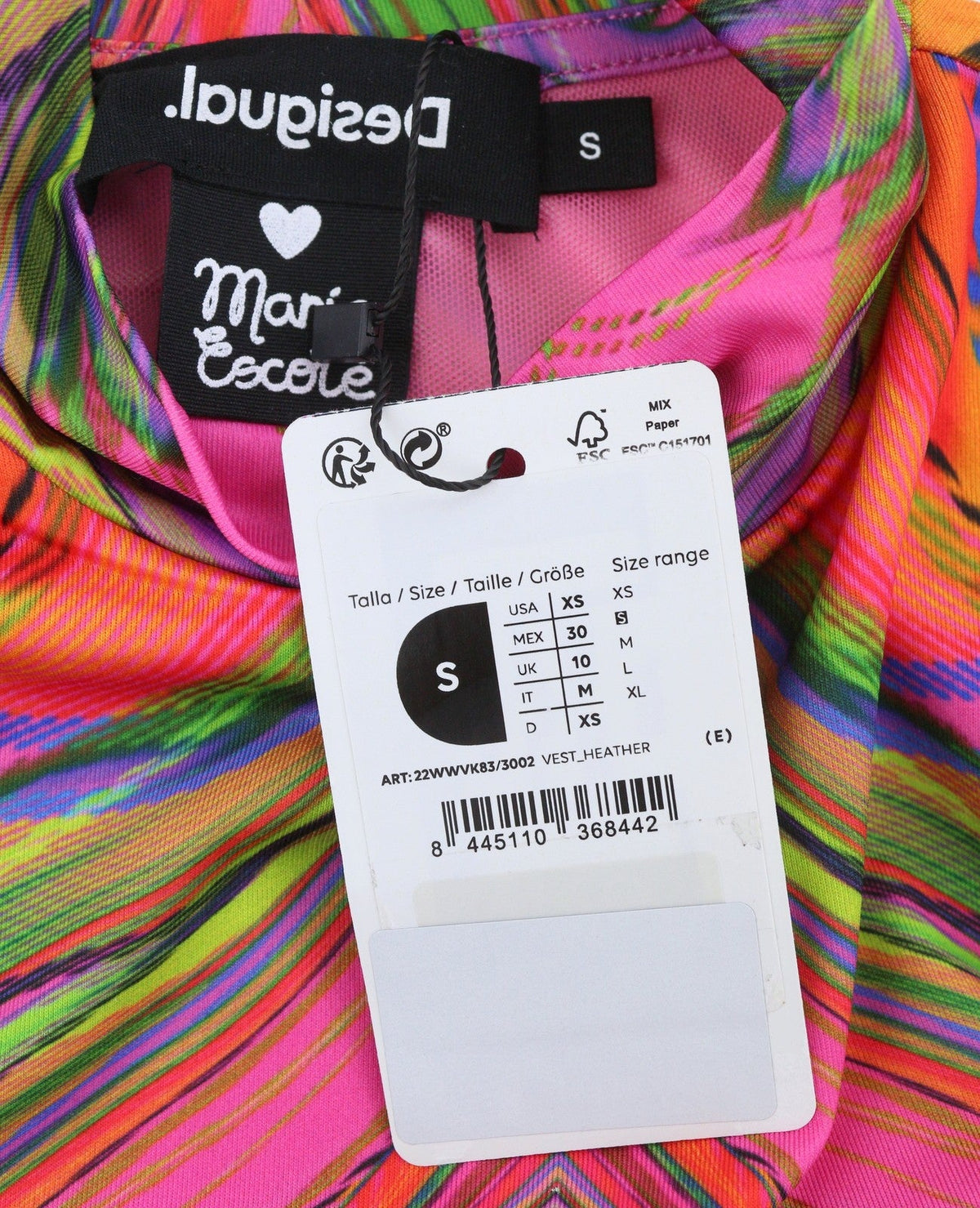 Desigual Heather Femme Robemulticolore Impression Numérique Manches Longues Midi