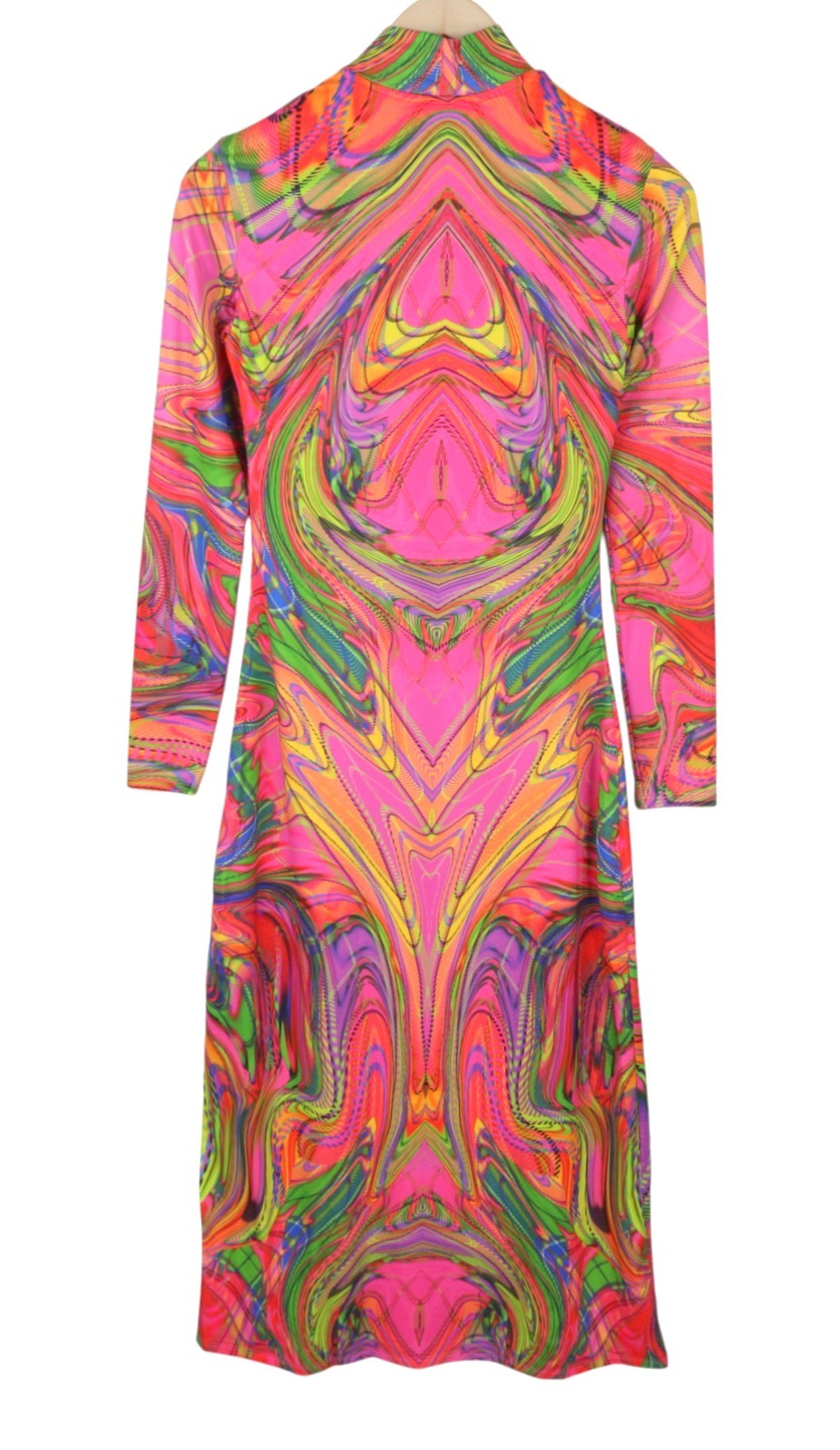 Desigual Heather Femme Robemulticolore Impression Numérique Manches Longues Midi