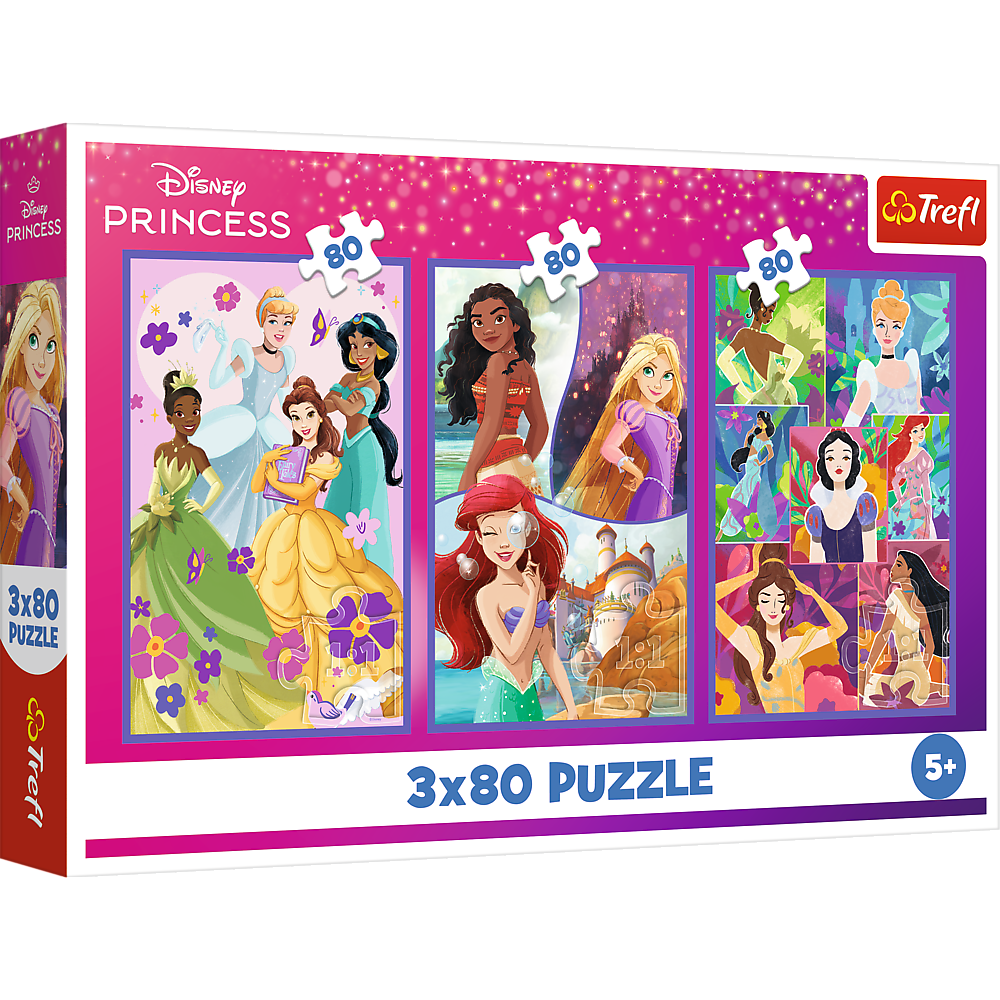 Puzzle - 3x80 - Princess Friends - Disney Princess Trefl 34884