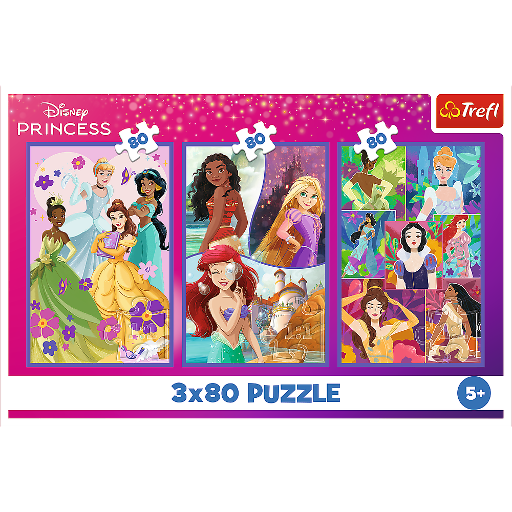 Puzzle - 3x80 - Princess Friends - Disney Princess Trefl 34884