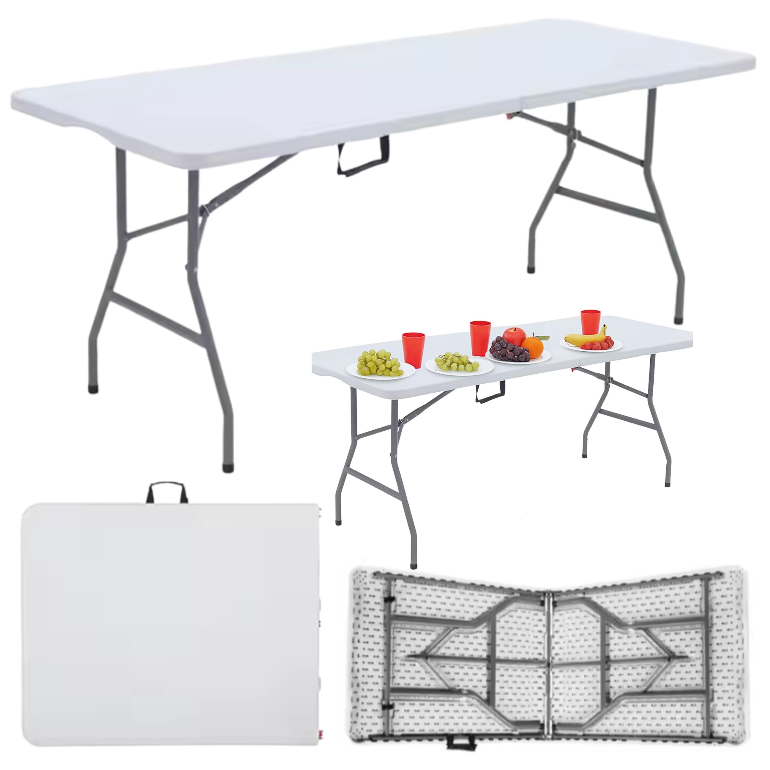 Folding Table With Lock Catering Banquet Table White 180 X 74 Cm