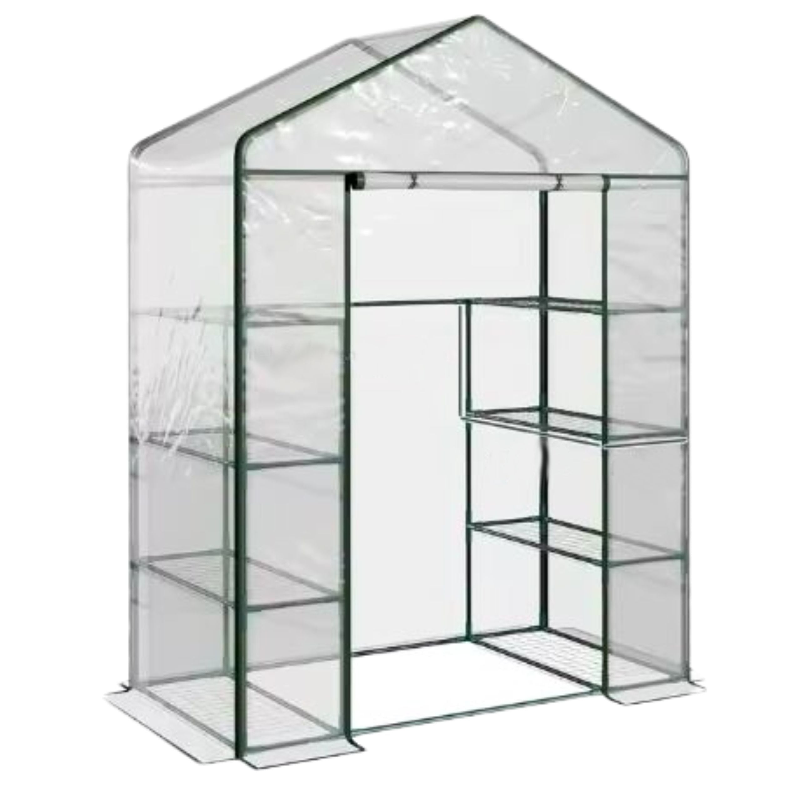 Mini Balcony Garden Greenhouse 4 Metal Shelves Pvc Foil 195 X 143 X 73cm