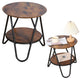 Round Coffee Table With Additional Shelf Industrial Vintage 40x42cm