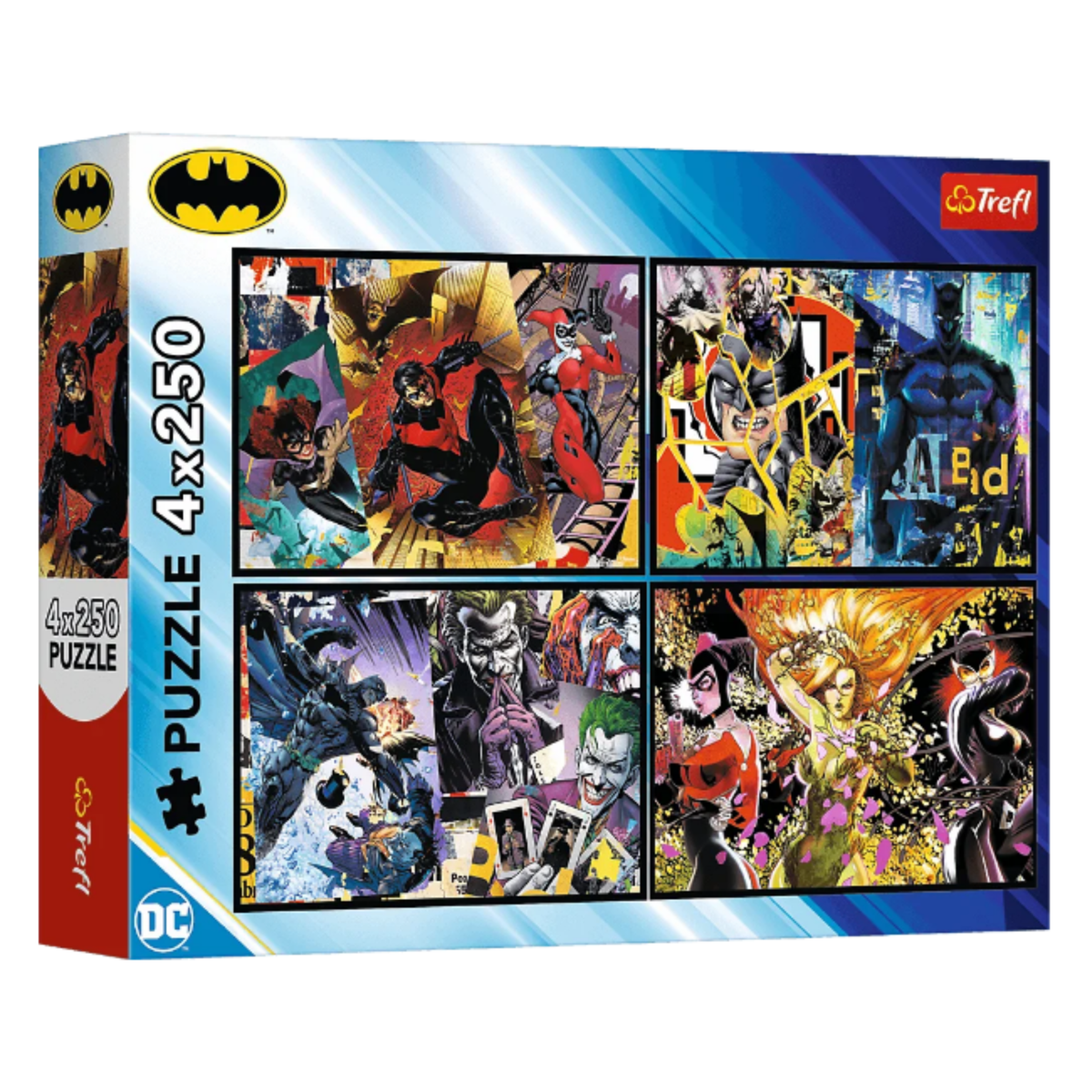 Puzzle - 4x250 Pieces – Batman In Action - Trefl 13310