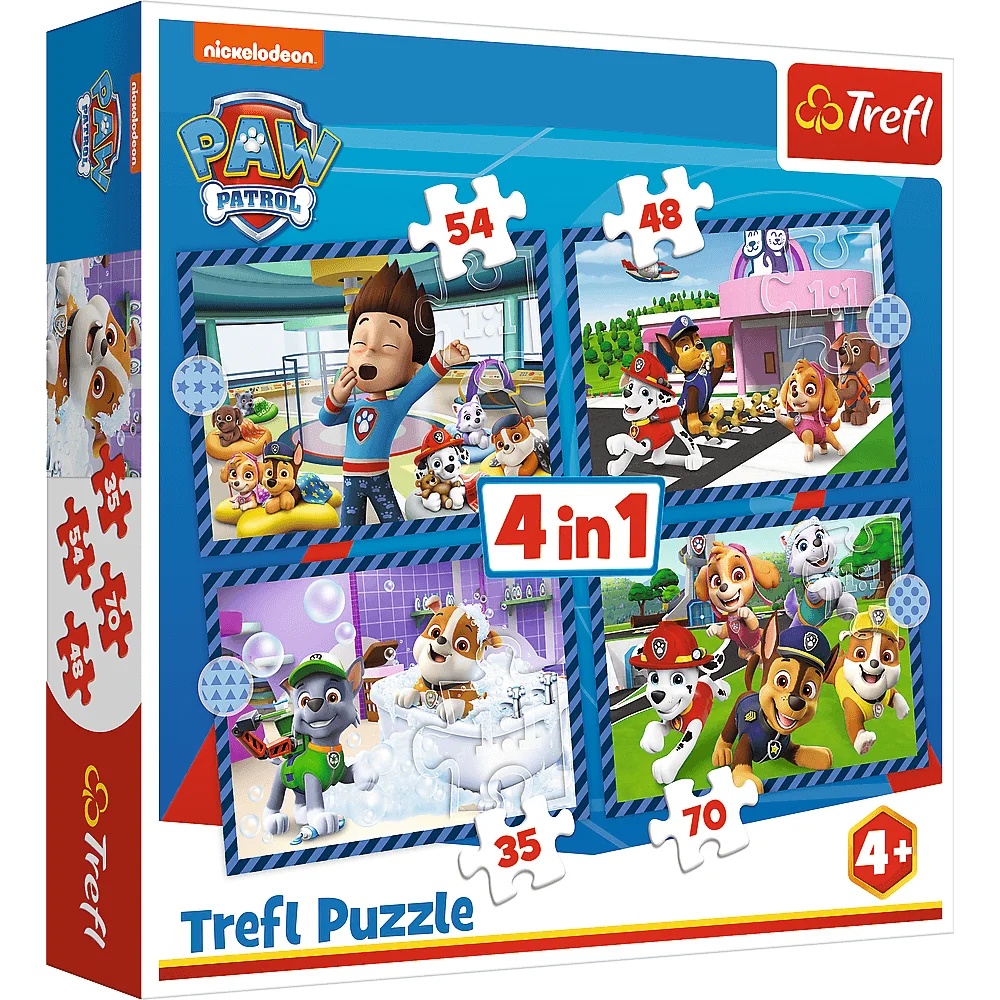 Puzzle - 4 în 1 - Dog Matters - Patrula laba - Trefl 34650