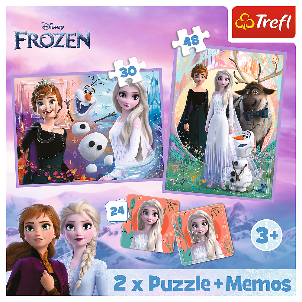 Puzzle - 2in1+memos Princesses In Their Land - Disney Frozen 2 93335