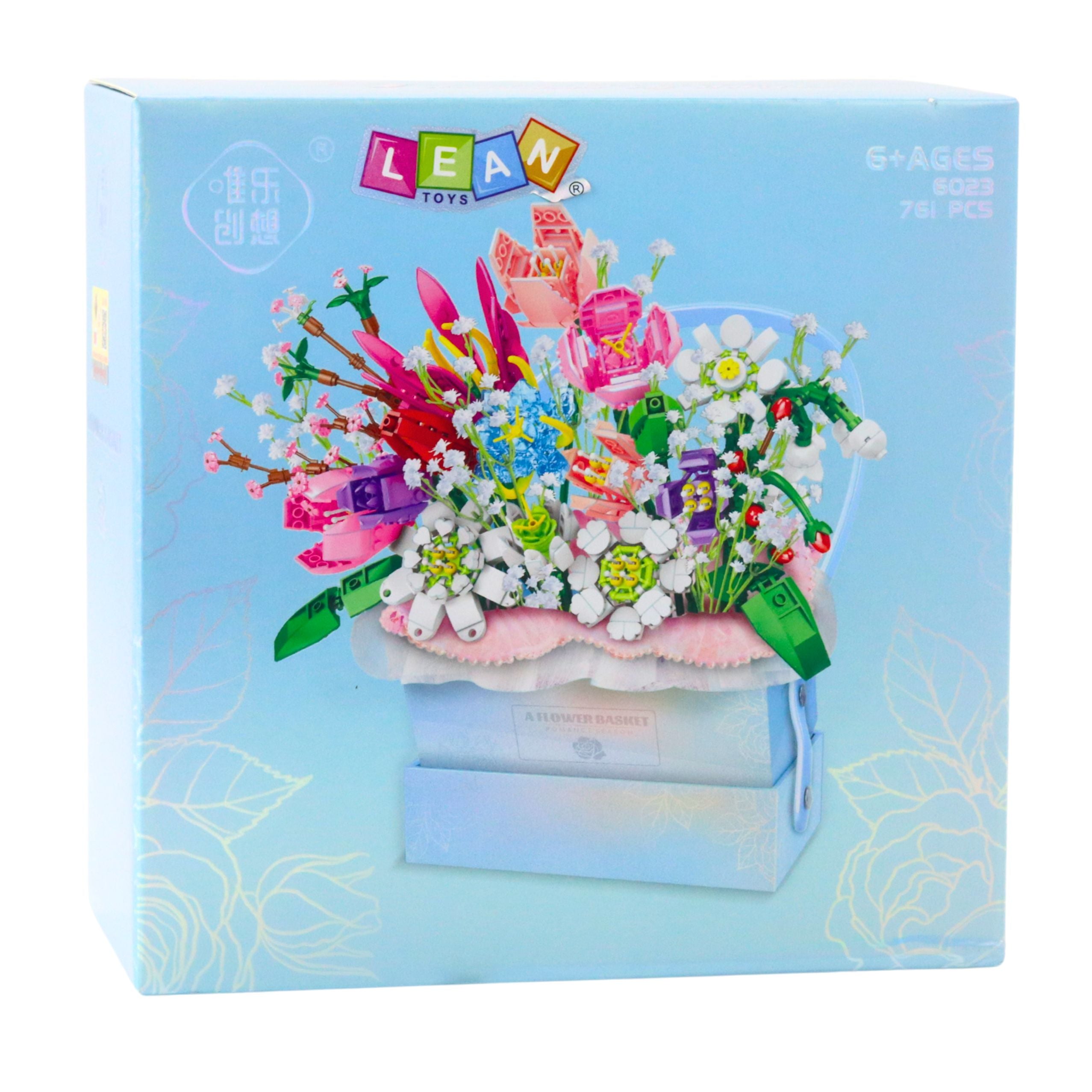 Construction Blocks Composition In A Box Floral Blue Led Box 761pcs.