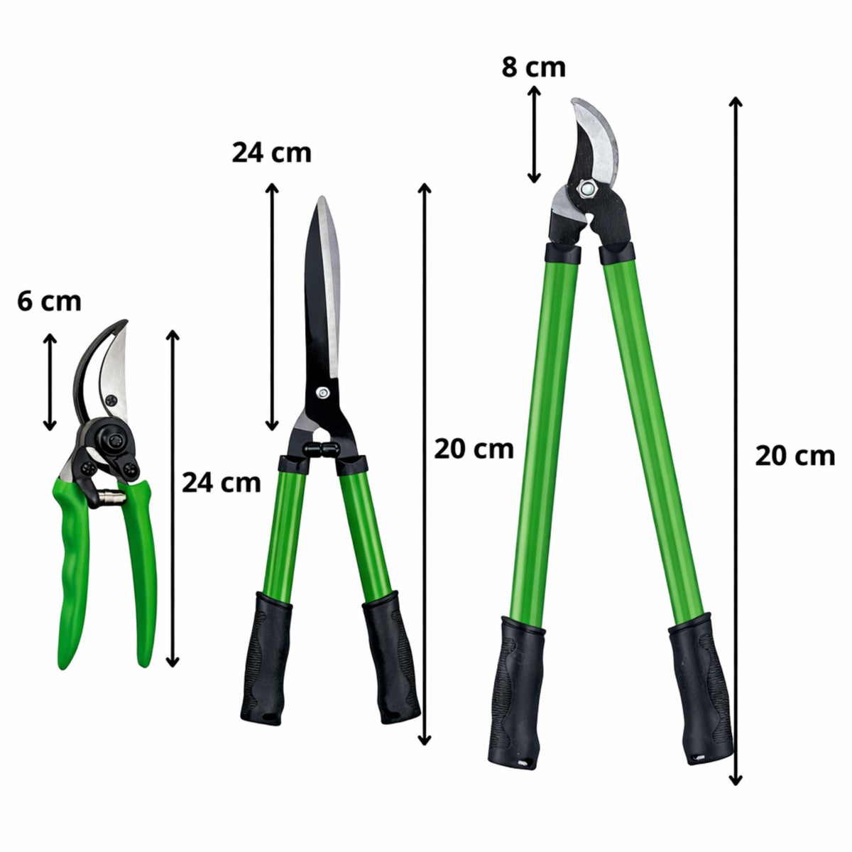 Set Of Garden Hedge Pruners With Case 3 Pcs.