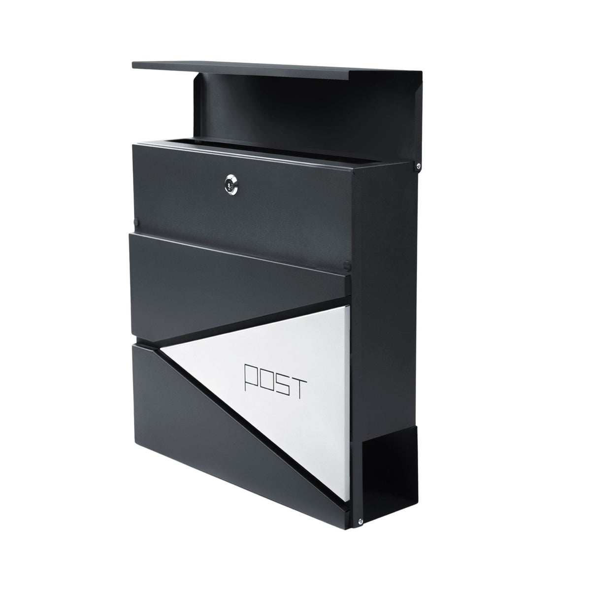 Large Mailbox For Letters And Newspapers Anthracite Post Inscription 37x37x10.5 Cm