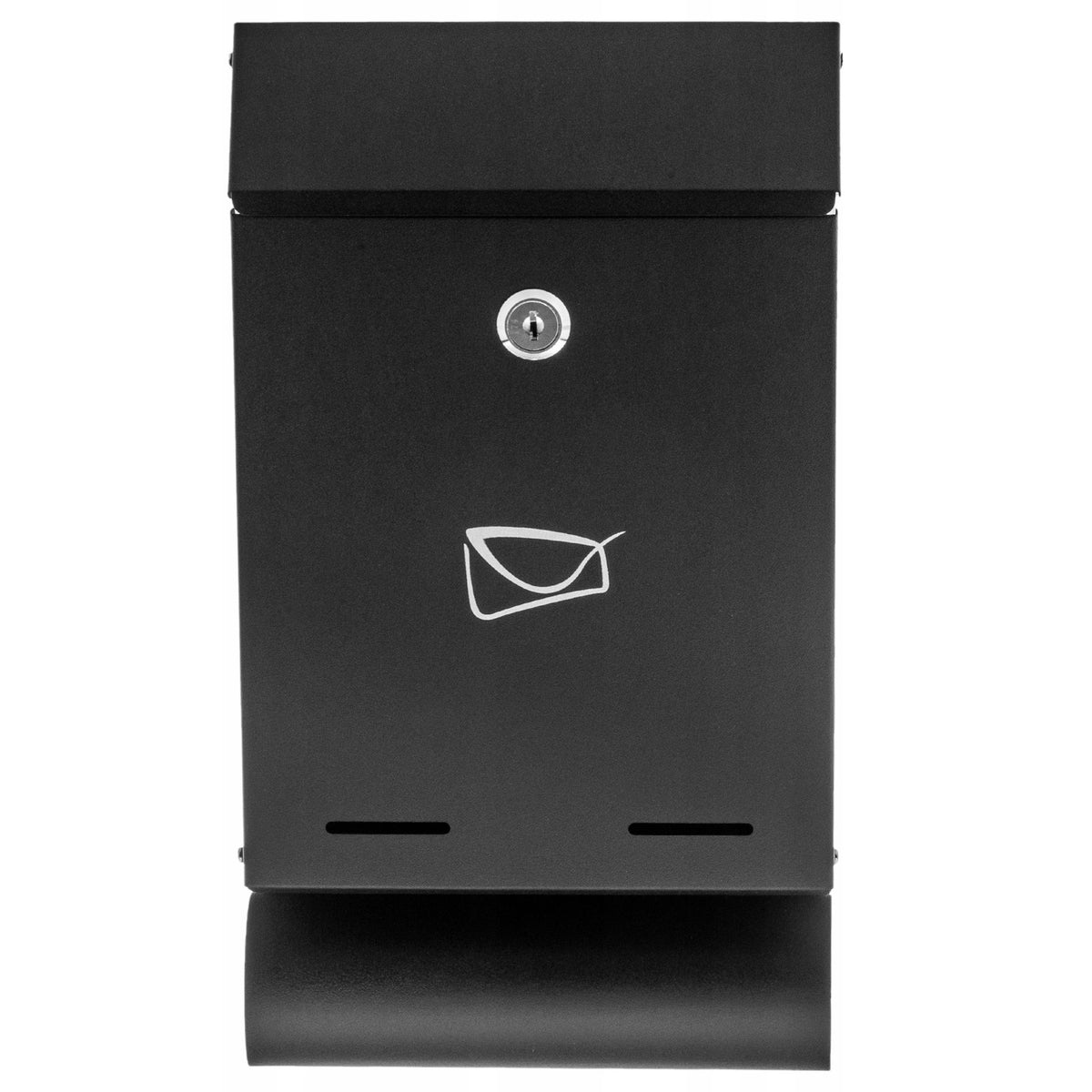 Mailbox For Letters And Newspapers Black Galvanized Steel 32.5x22.5x9.5cm