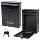 Mailbox For Letters Galvanized Steel Black 32x21.5x8.5cm