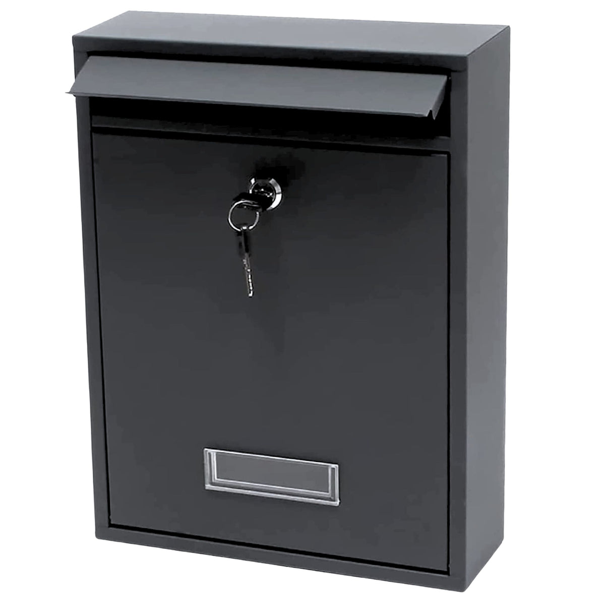 Mailbox For Letters Galvanized Steel Black 32x21.5x8.5cm