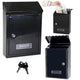 Mailbox For Letters Galvanized Steel Black 26.5x18.5x6.5cm