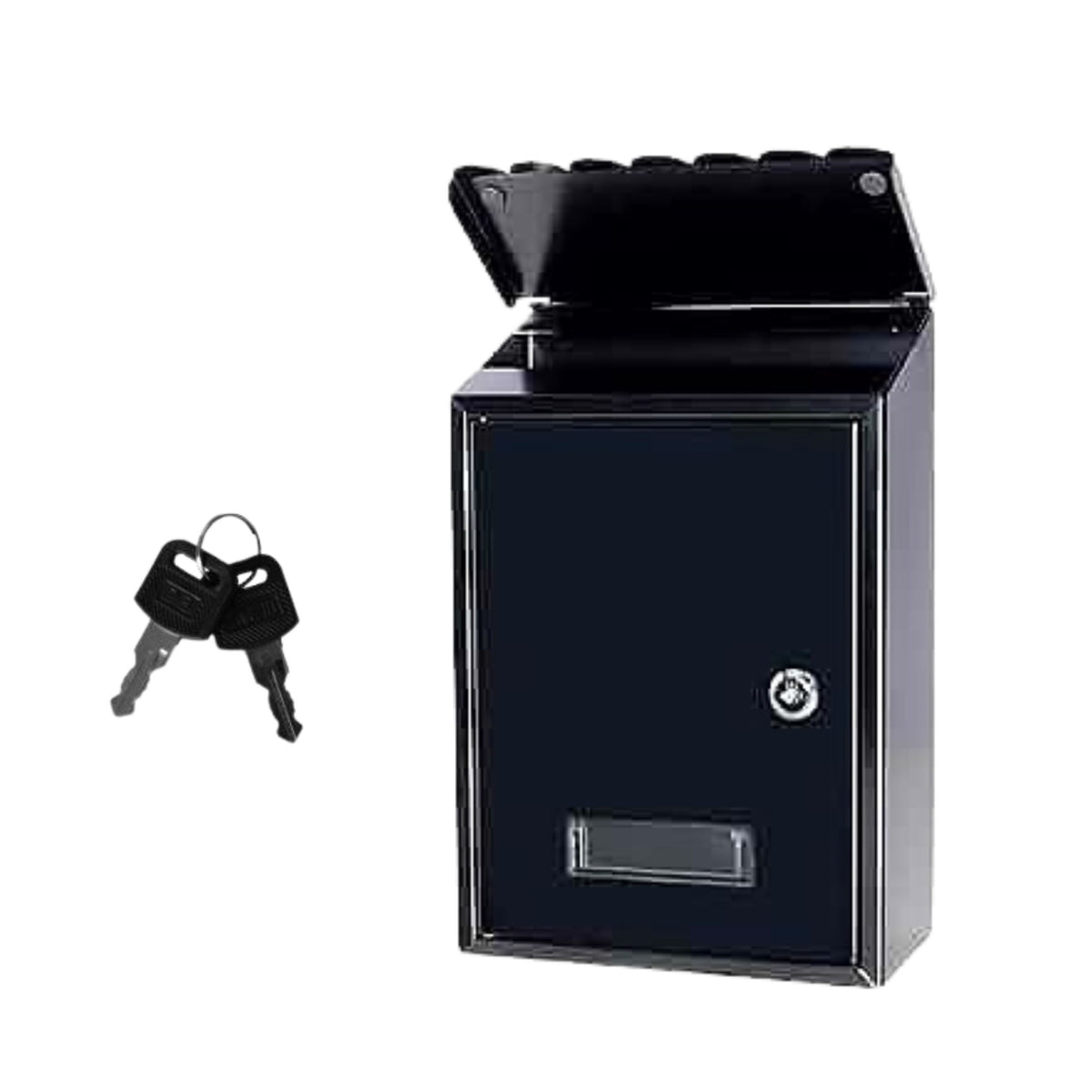 Mailbox For Letters Galvanized Steel Black 26.5x18.5x6.5cm