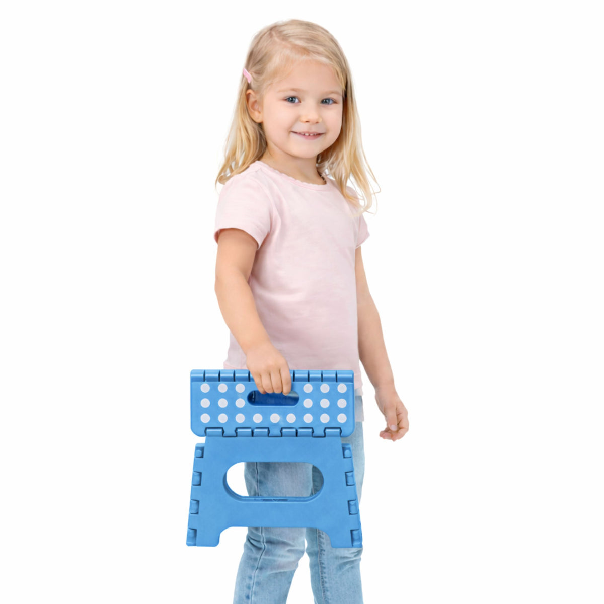Folding Stool Footrest Step Anti-slip Blue 24x19 Cm
