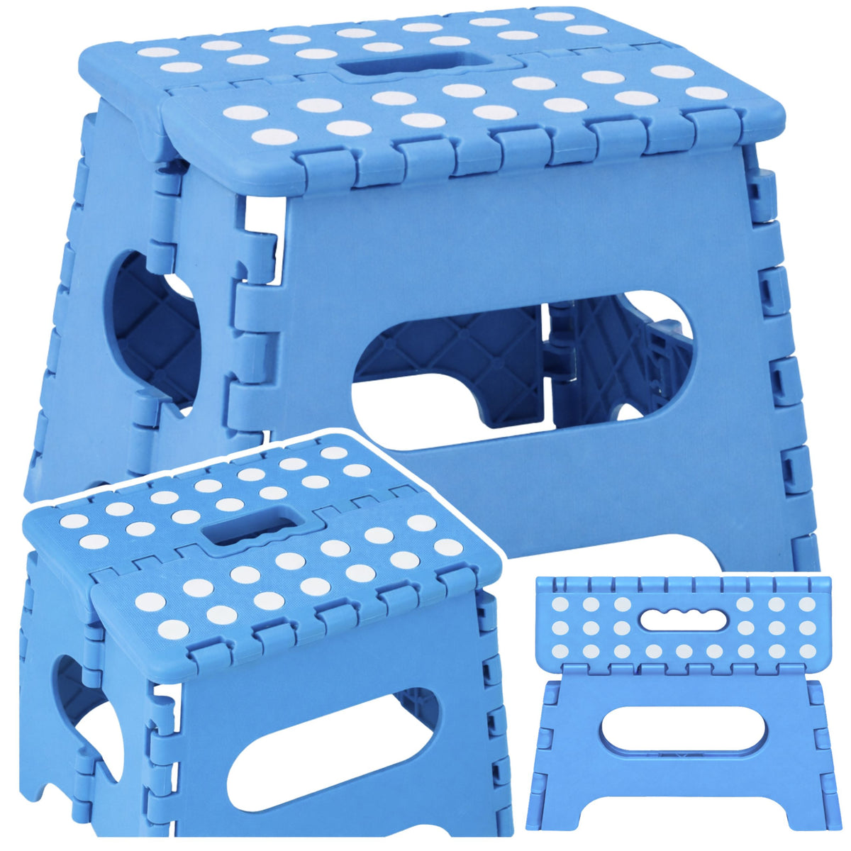 Folding Stool Footrest Step Anti-slip Blue 24x19 Cm