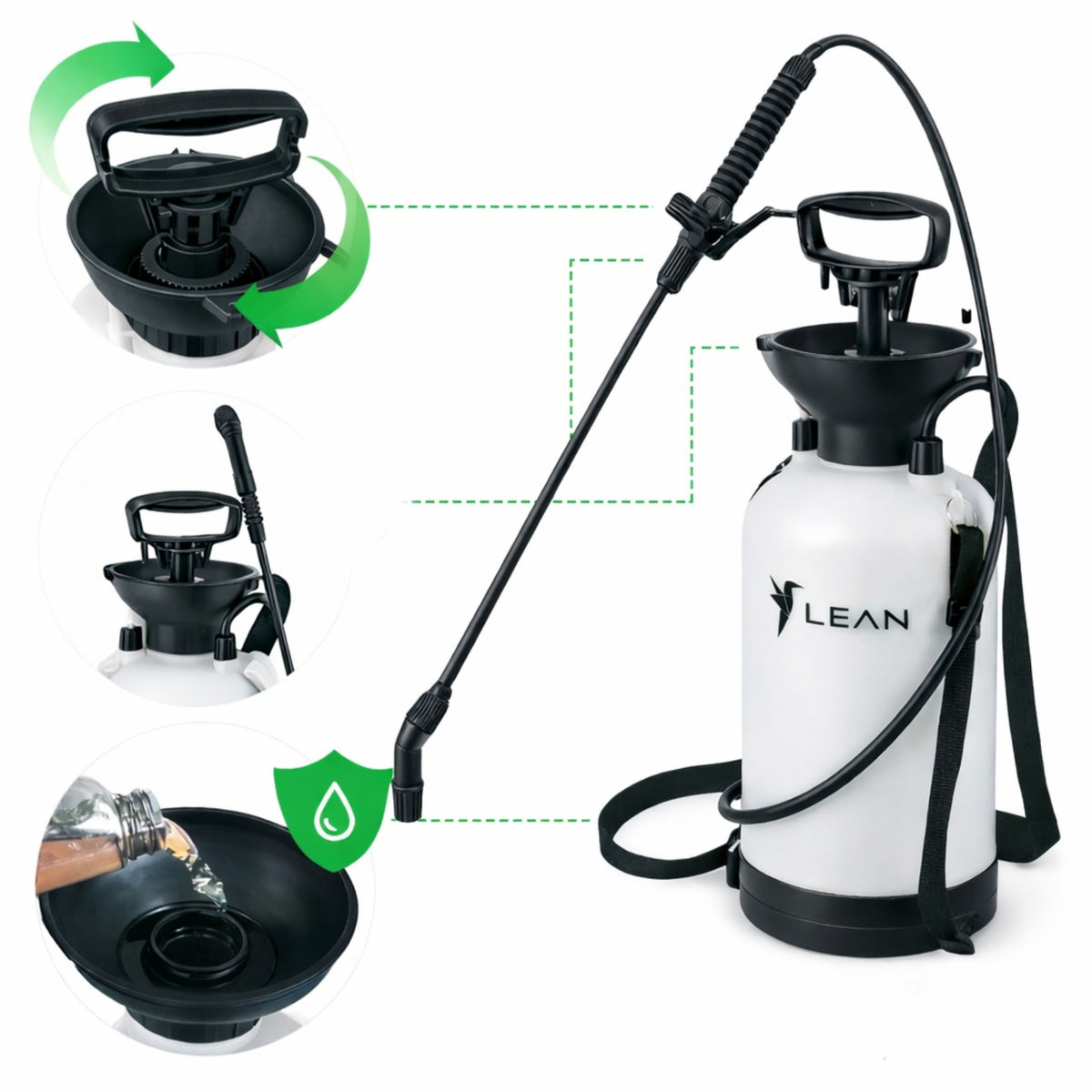 Manual Pressure Sprayer For Watering Fertilizing Spraying Lean 3l