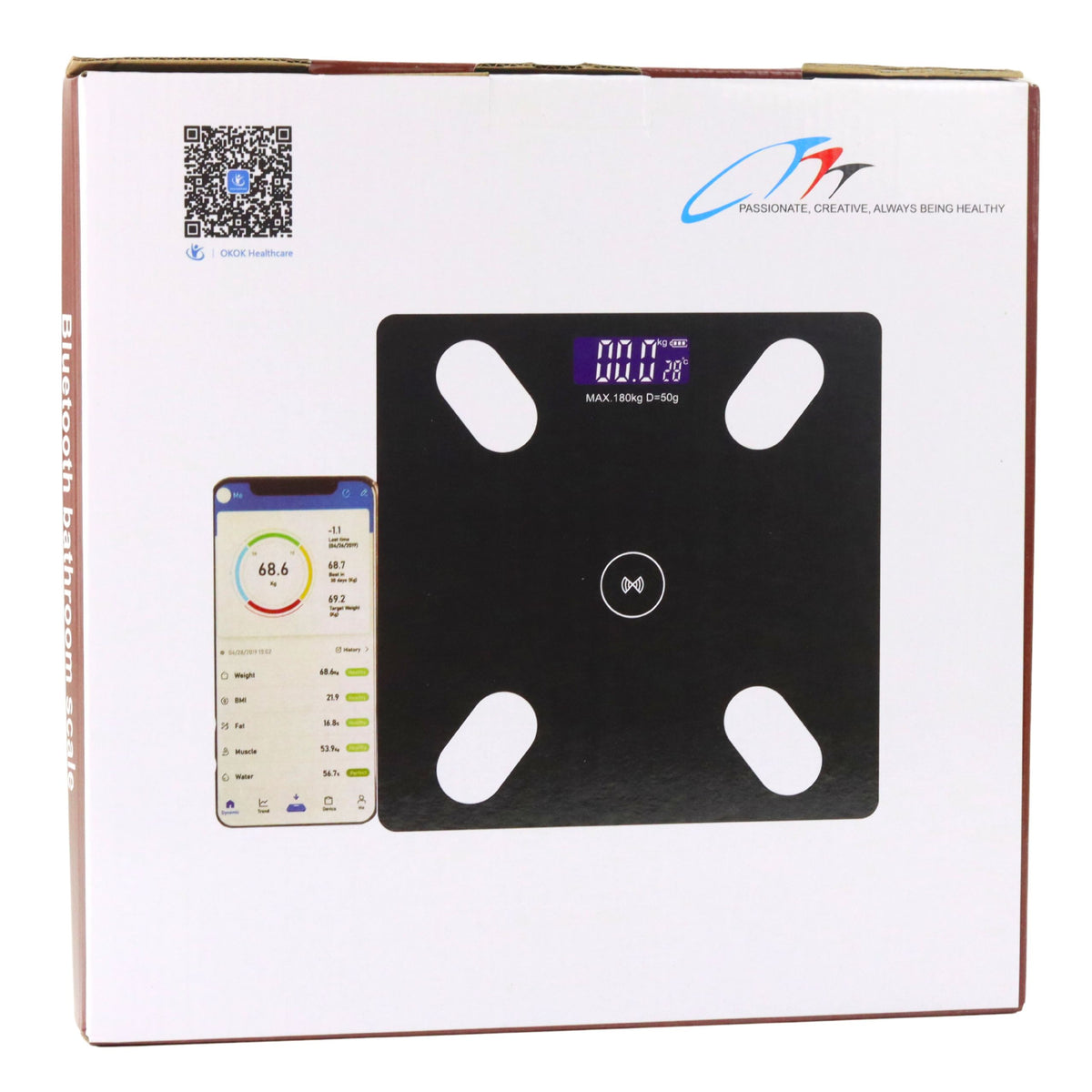 Electronic Bathroom Scale Smart Bluetooth Function Bmi Bmr Application