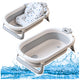 Baby Bathtub With Thermometer Foldable Mattress Stars Gray
