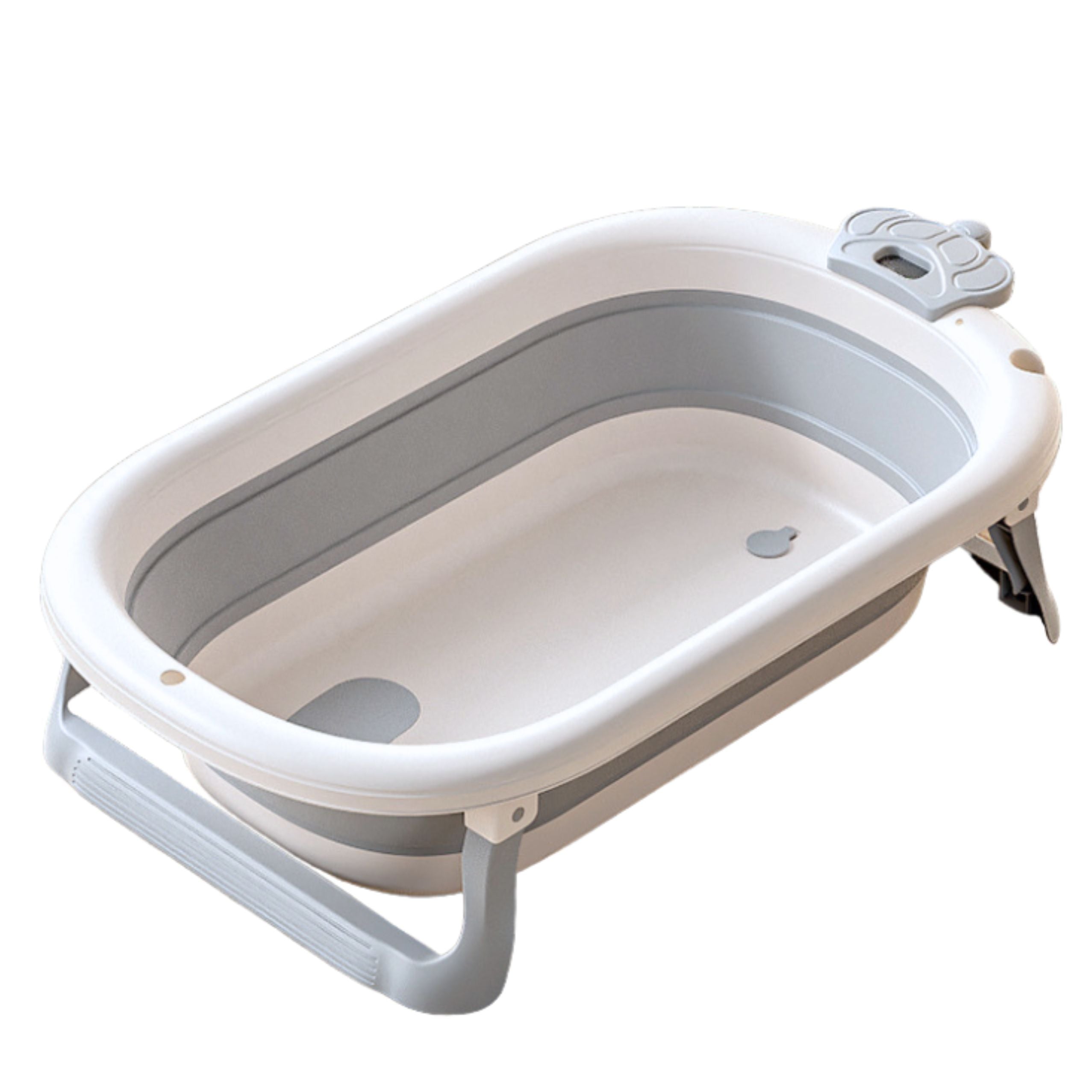 Baby Bathtub With Thermometer Foldable Mattress Stars Gray