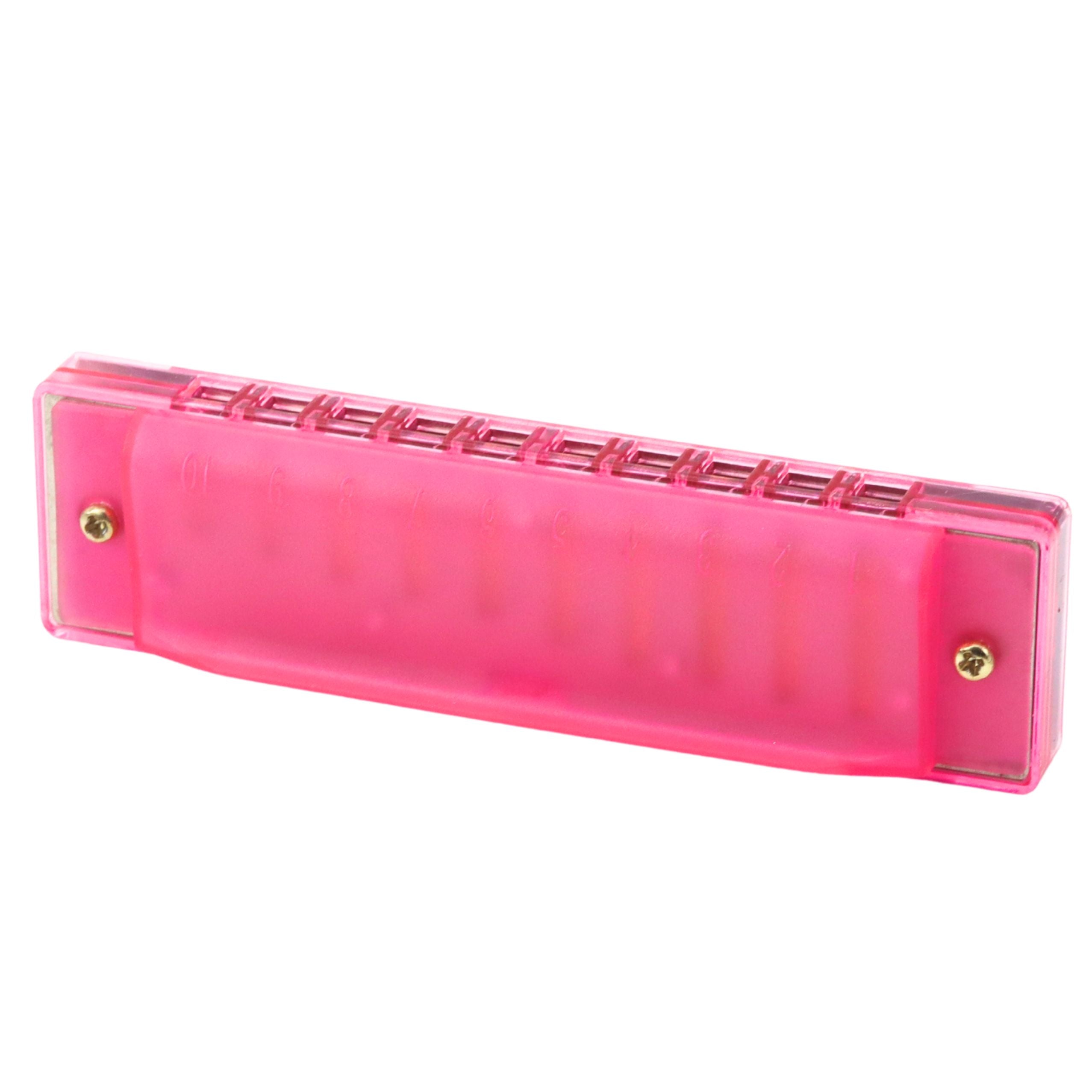 10-hole Harmonica For Beginners Pink Case