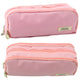 School Pencil Case Two Compartments Front Pocket Pink 23x9 Cm