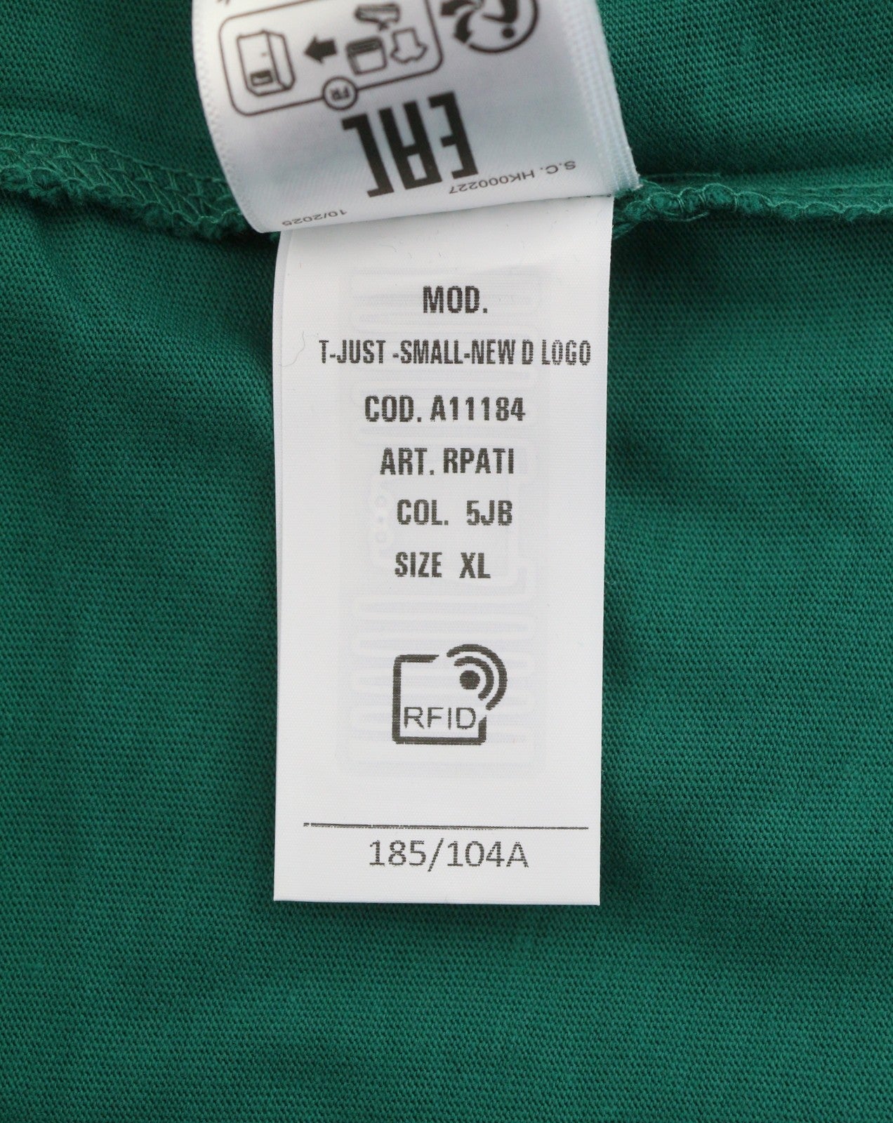 Diesel T-just-small-new D Logo Men T-shirtgreen Cotton Tricot Short Sleeve