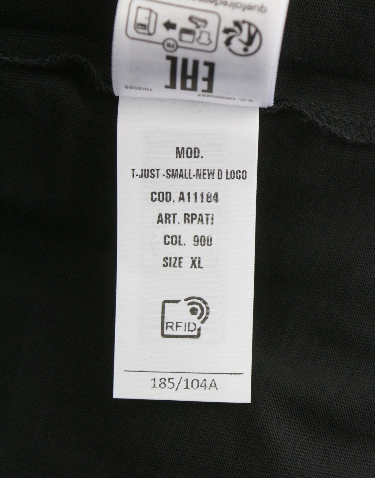 Diesel T-just-small-new D Logo Men T-shirtblack Cotton Tricot Short Sleeve