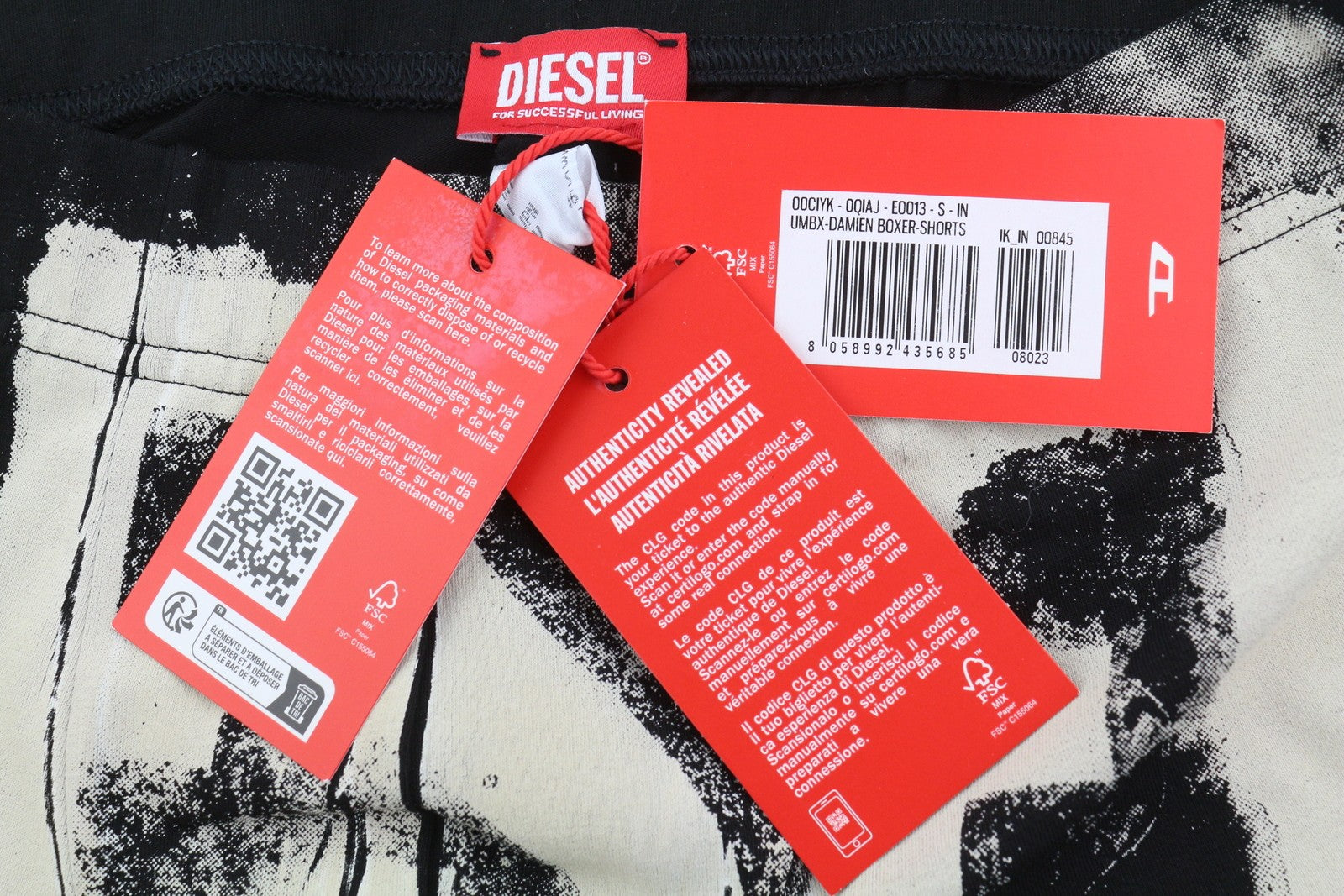 Diesel Umbx-damien 0qiaj Herre Undertøjsort Elastik Talje Boxer