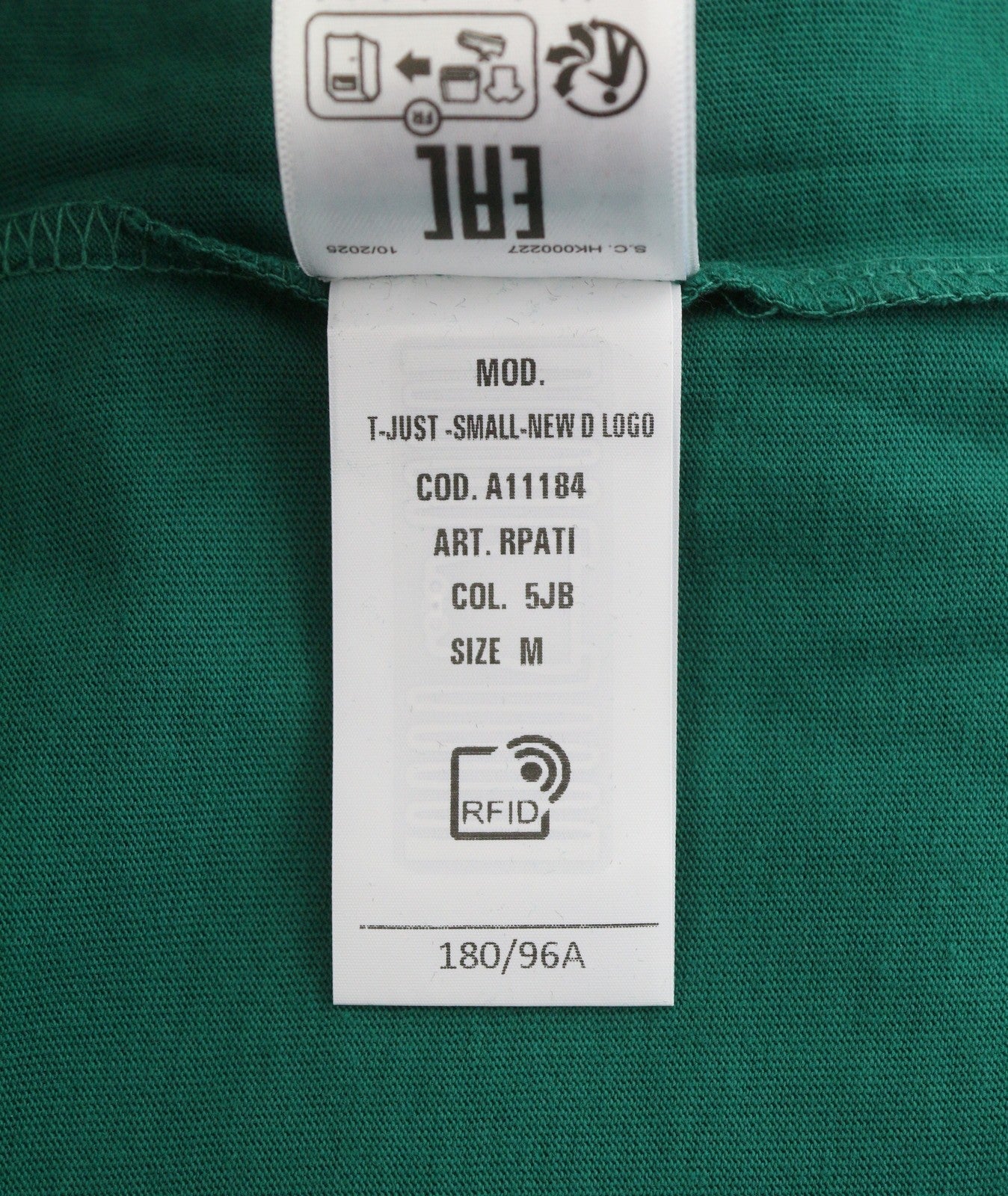 Diesel T-just-small-new D Logo Men T-shirtgreen Cotton Tricot Short Sleeve