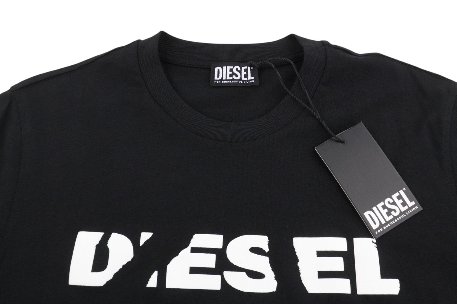 Diesel T-just 250232 Off Men T-shirtblack Cotton Tricot Short Sleeve