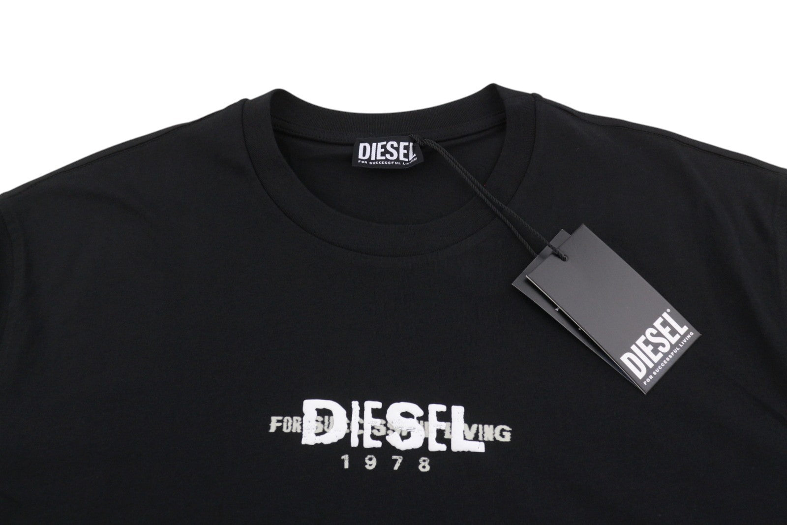 Diesel T-just 250236 Off Men T-shirtblack Cotton Tricot Short Sleeve