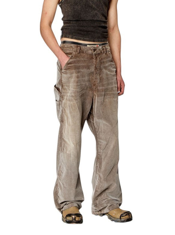 Diesel D-livery 068jf Men Trousersloose Straight Leg Corduroy Rrp275