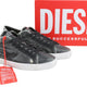 Diesel S-leroji Low Men Sneakers Eu44 Black Canvas With Tpu Overlay Rrp270