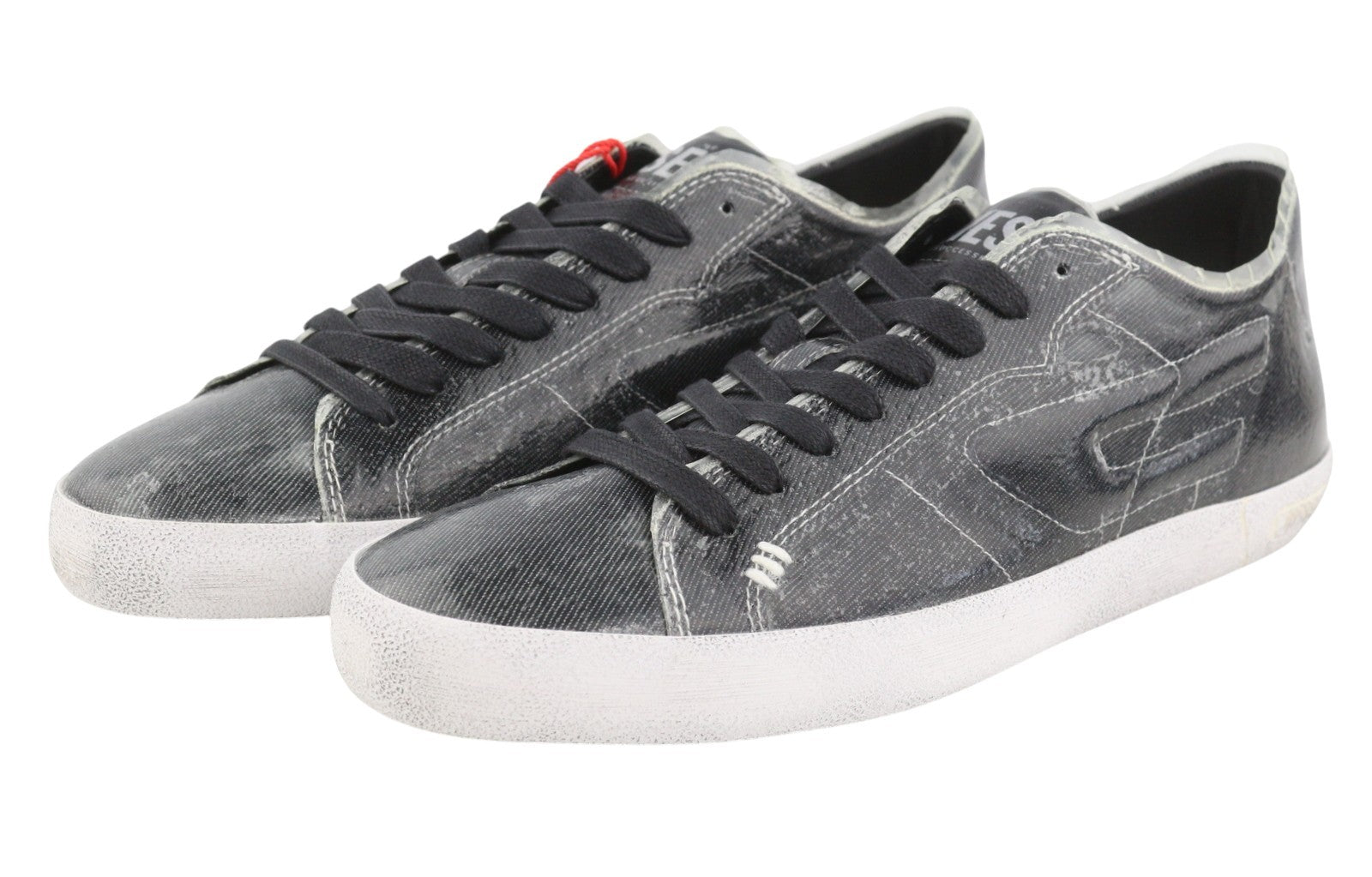 Diesel S-leroji Low Men Sneakers Eu45 Black Canvas With Tpu Overlay Rrp270