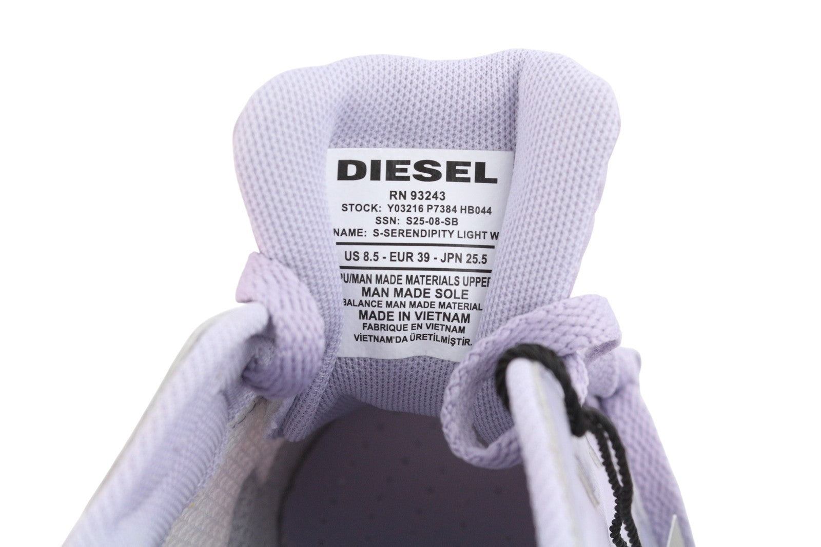 Diesel S-serendipity Light Women Sneakers Eu39 Purple Almond Toe Low Rrp150