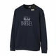 Diesel S-gir-crewneck Tone On Tone Men Sweatshirtdark Blue Crew Neck Pull On